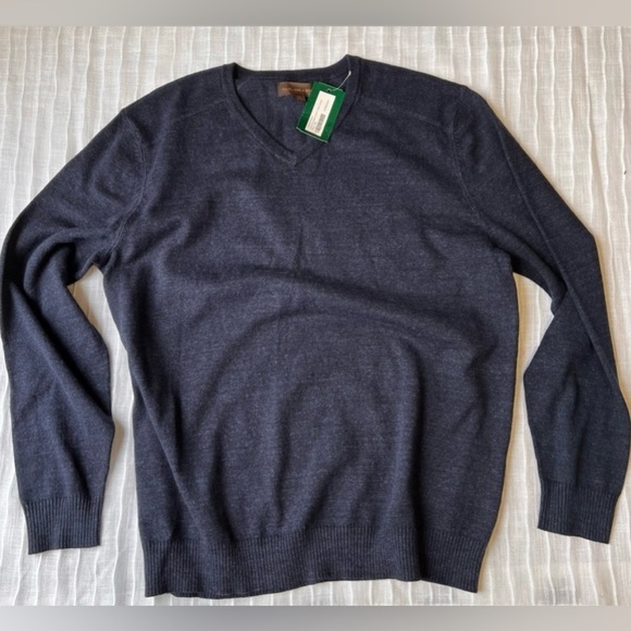 NWT Fairlane & Sons Stitch Fix sweater Blue Navy Size XXL V-Neck Men - Picture 1 of 8